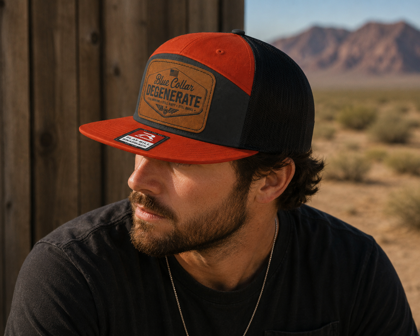 Blue Collar Degenerate Leather Patch Hat