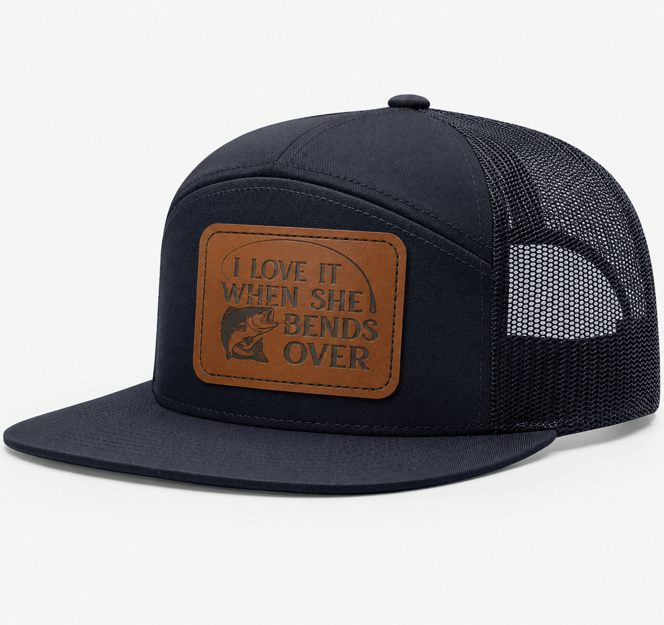 I Love It When She Bends Over Leather Patch Hat