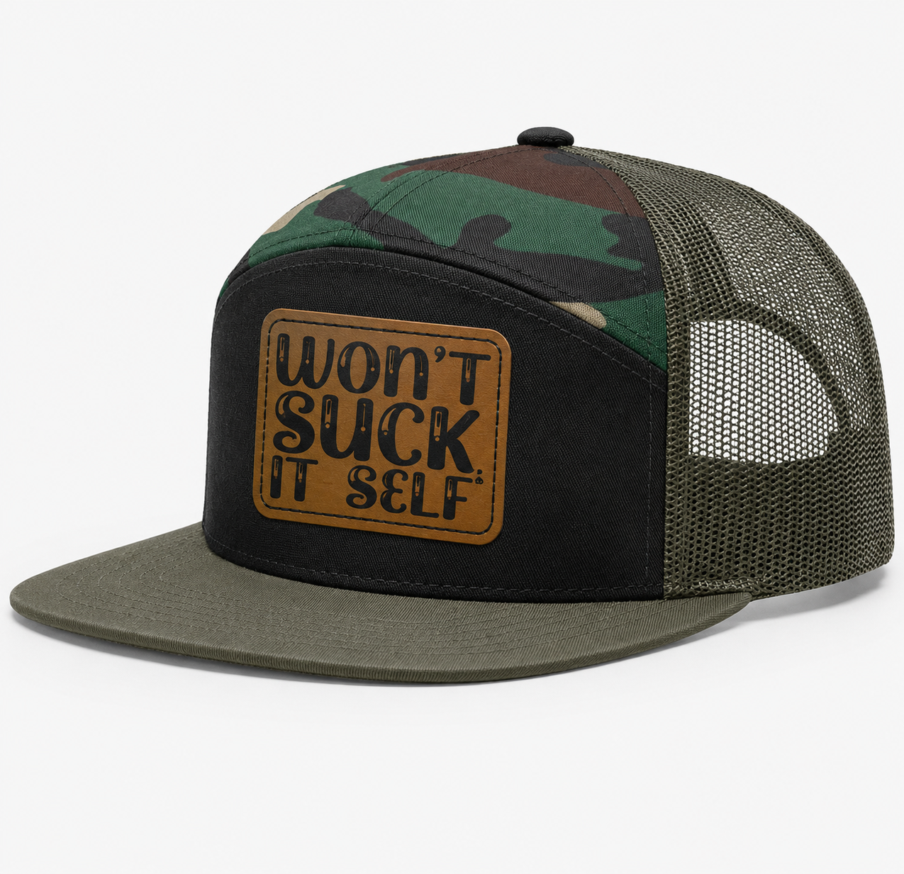 Wont Suck Itself Leather Patch Hat