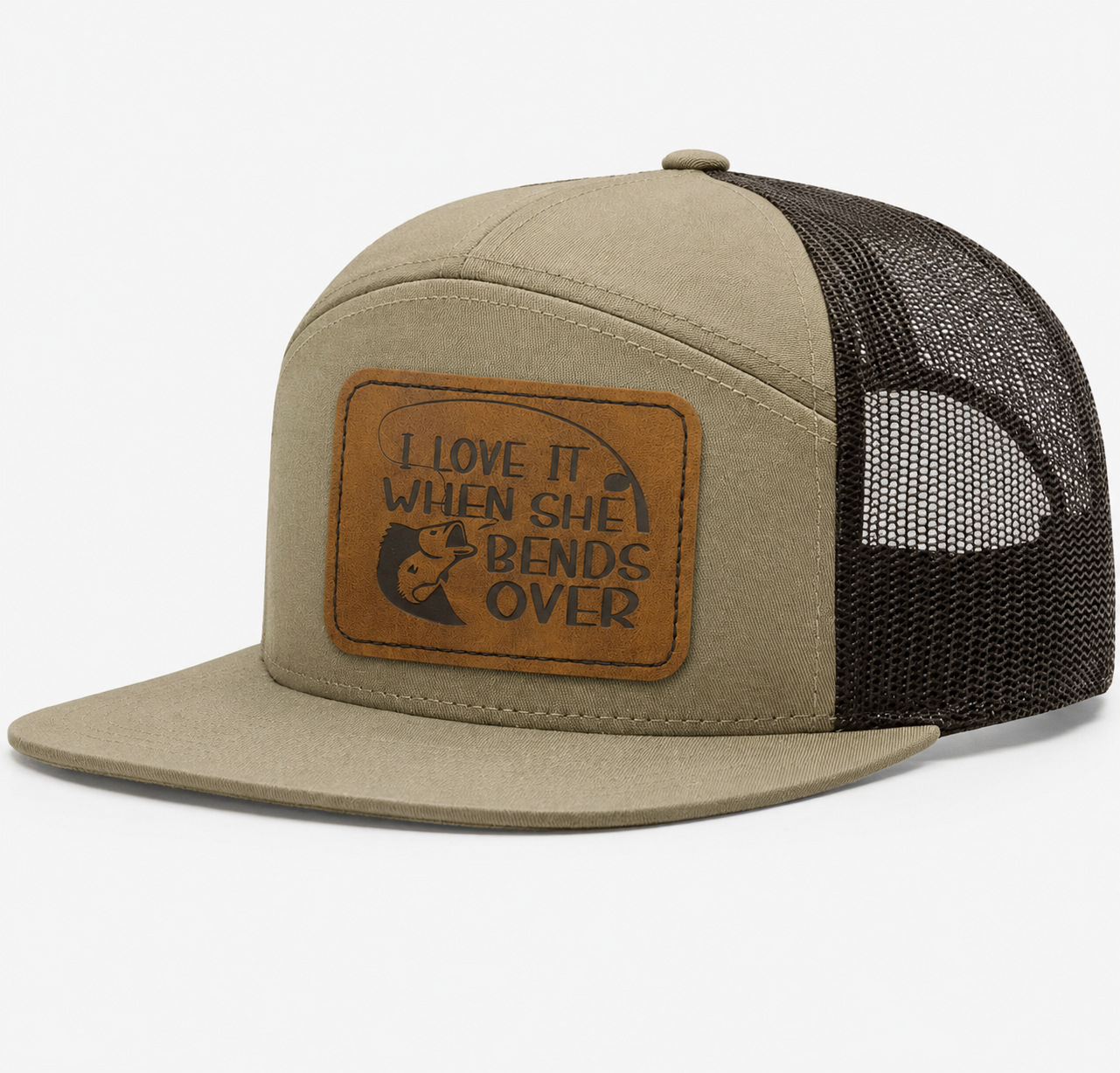 I Love It When She Bends Over Leather Patch Hat