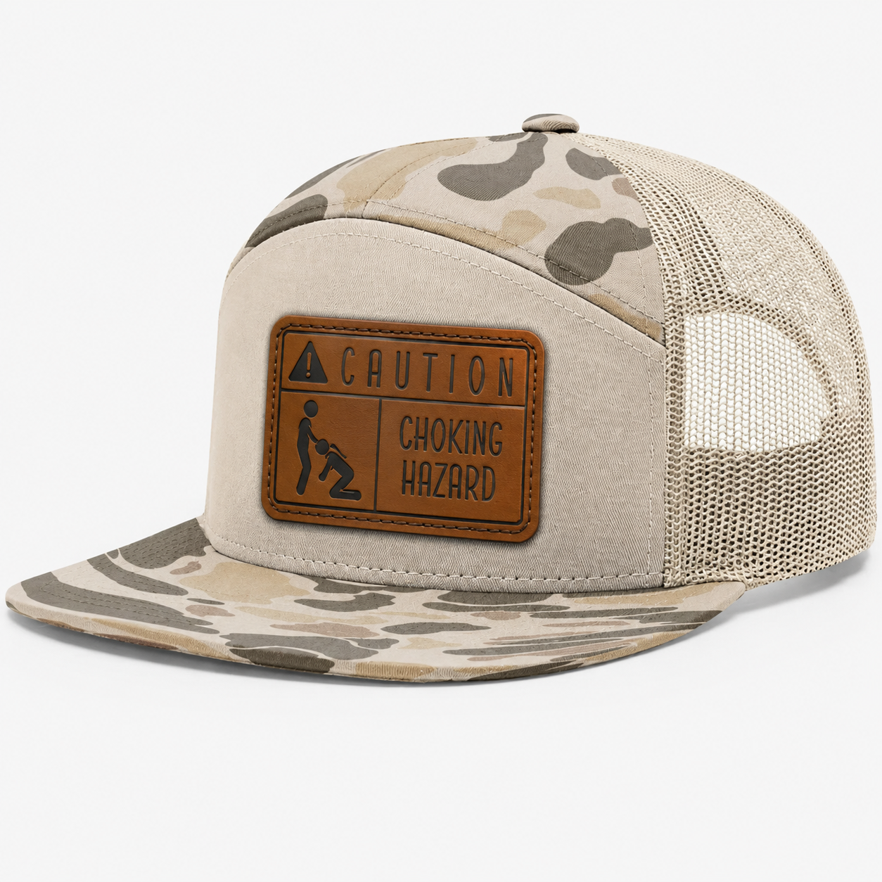 Caution Choking Hazard Leather Patch Hat