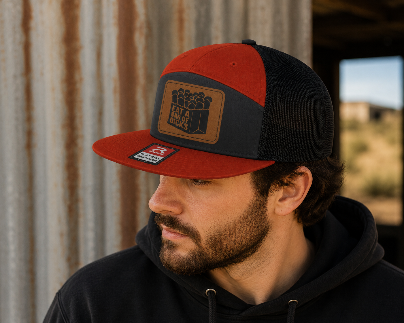 Eat A Bag Of Dicks Leather Patch Hat