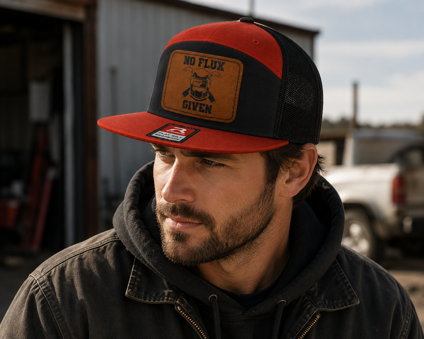 No Flux Given Leather Patch Hat