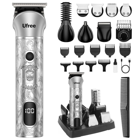 Ufree Beard Trimmer for Men, Electric Razor Shaver, Cordless Hair Clipper Shaving Kit for Mustache Body Nose Ear Hair Facial, Adjustable Beard Grooming Kit Birthday Gifts for Men - HARD HATTERZ