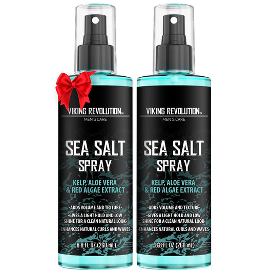 Viking Revolution Sea Salt Spray for Men - Hair Texturizing Spray with Kelp, Aloe Vera and Red Algae Extract - Surf Sprays to Add Volume and Texture for Men and Women Beach Hair - 8.8oz - HARD HATTERZ
